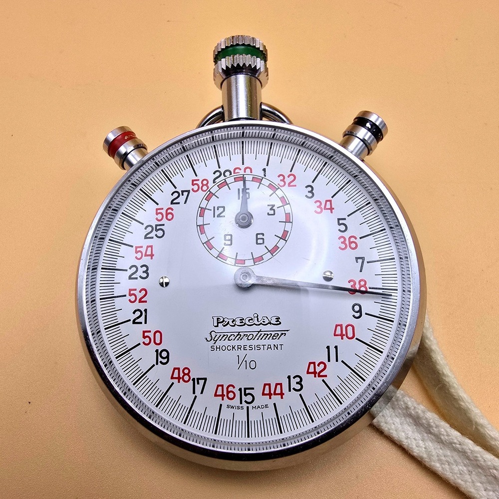 Precise Synchroltimer Mechanical Stopwatch 1/10 Second Shock Resistant Works